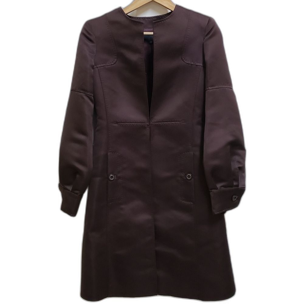 Roberto Just Cavalli Coat Womens S Italy 40 Brown Scuba Long Lined Quiet Luxury